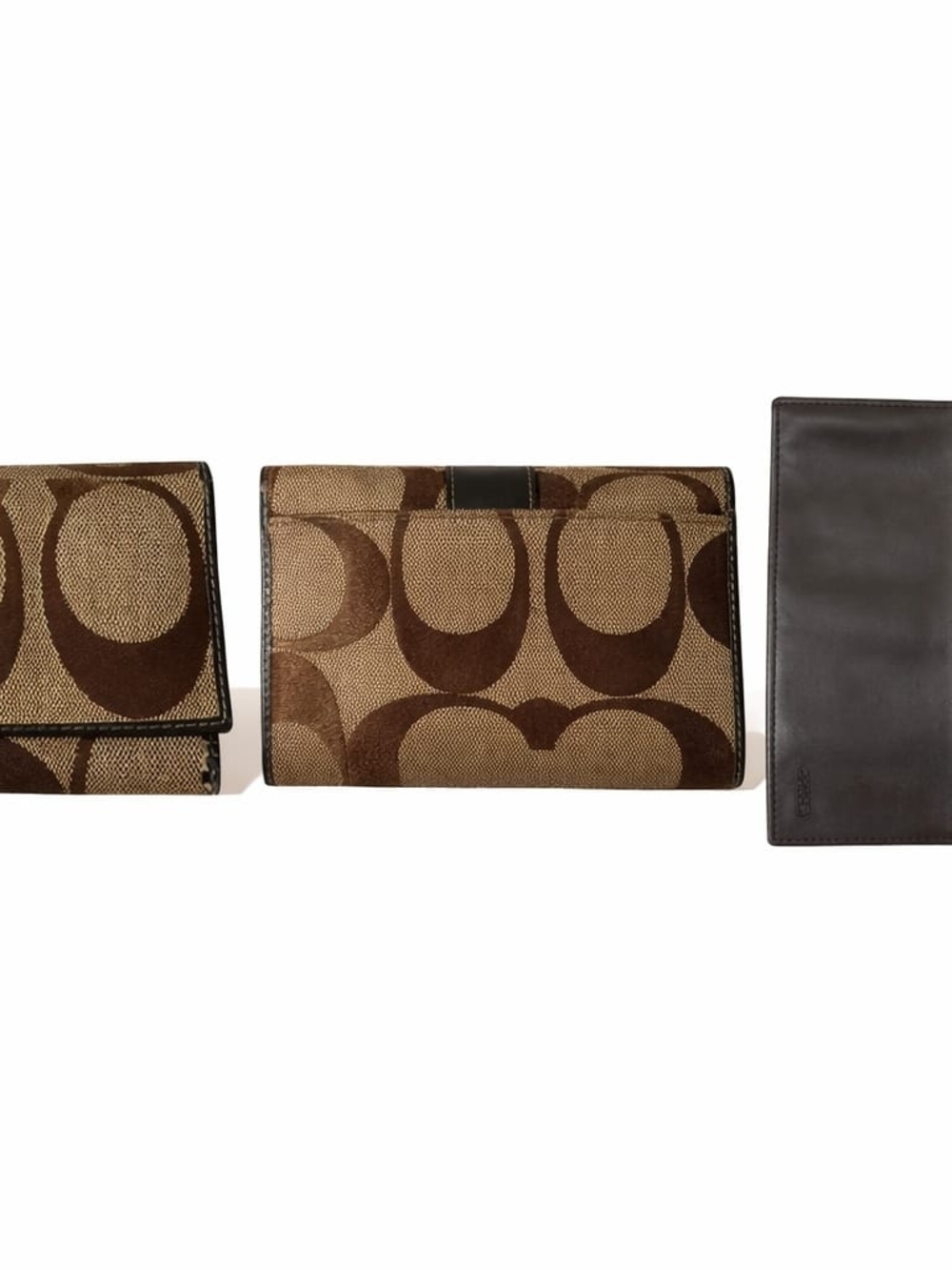 Coach Brown Signature Canvas Fold-Over Clutch